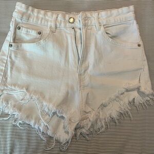Zara White  High Rise Jean Shorts Size 4